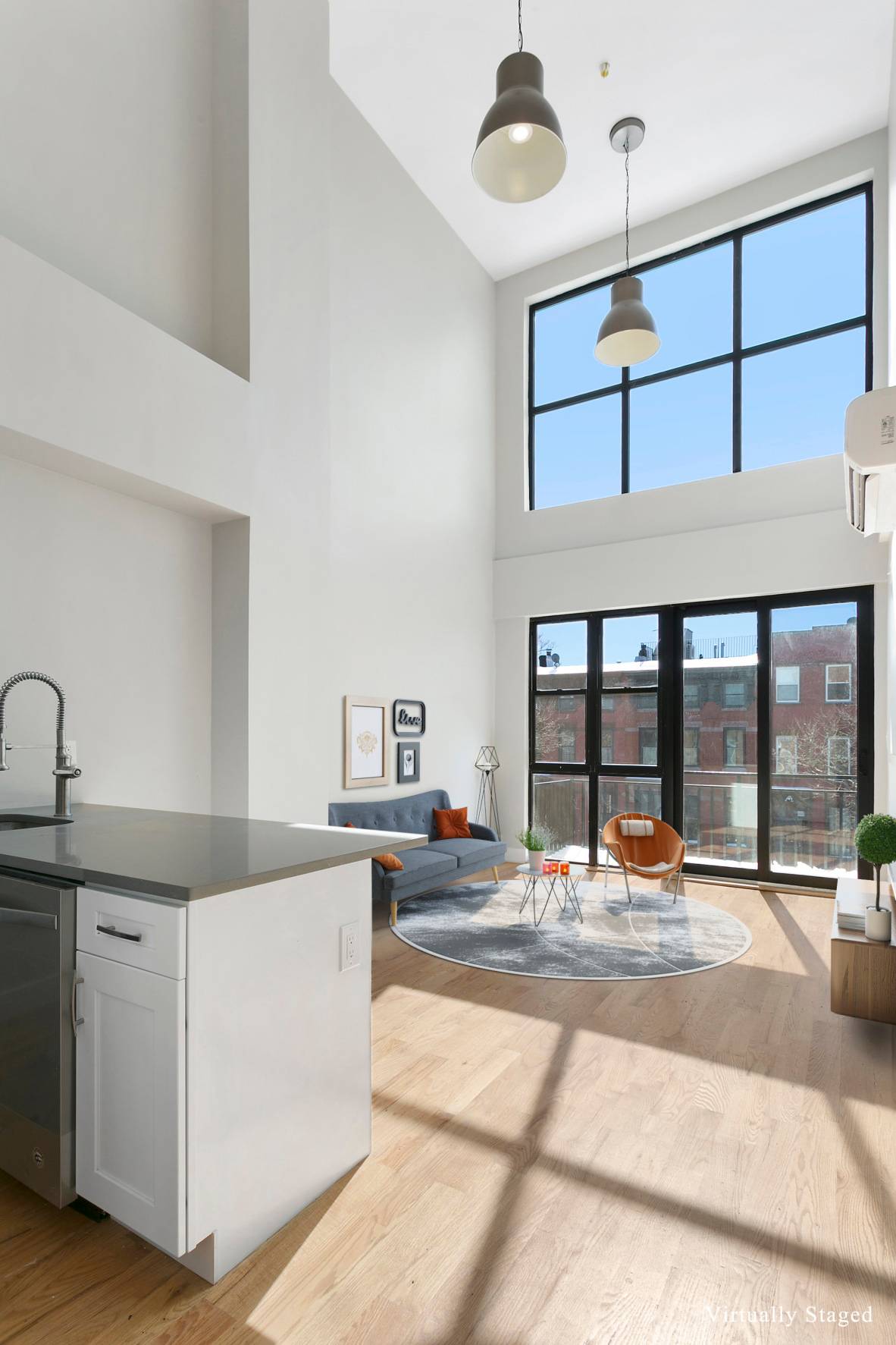 Your first steps into this Brooklyn Bedford Stuyvesant duplex apartment fill your world with light, double height ceilings and two tiers of large windows naturally brighten the spacious kitchen and ...