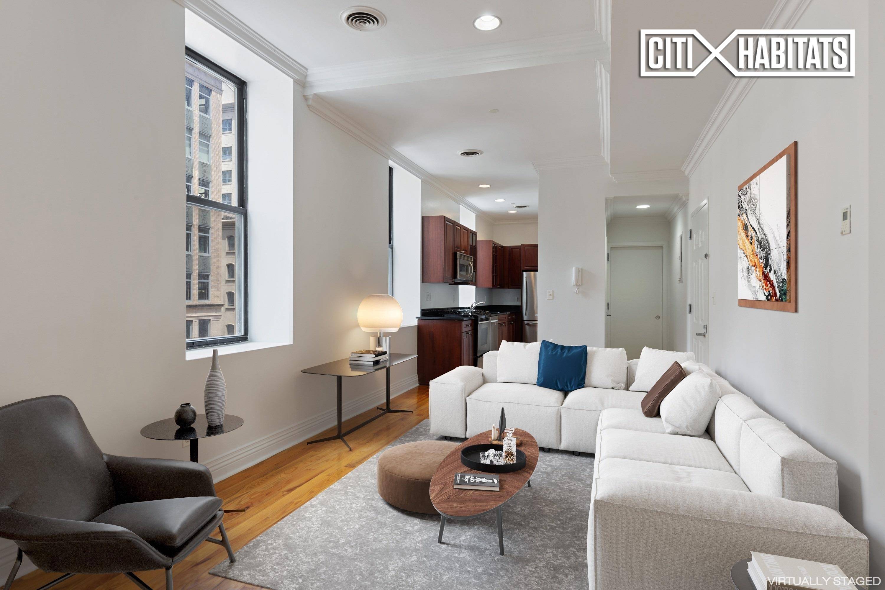 Prime TriBeCa This loft convertible one bedroom apartment offers the ultimate Downtown lifestyle.