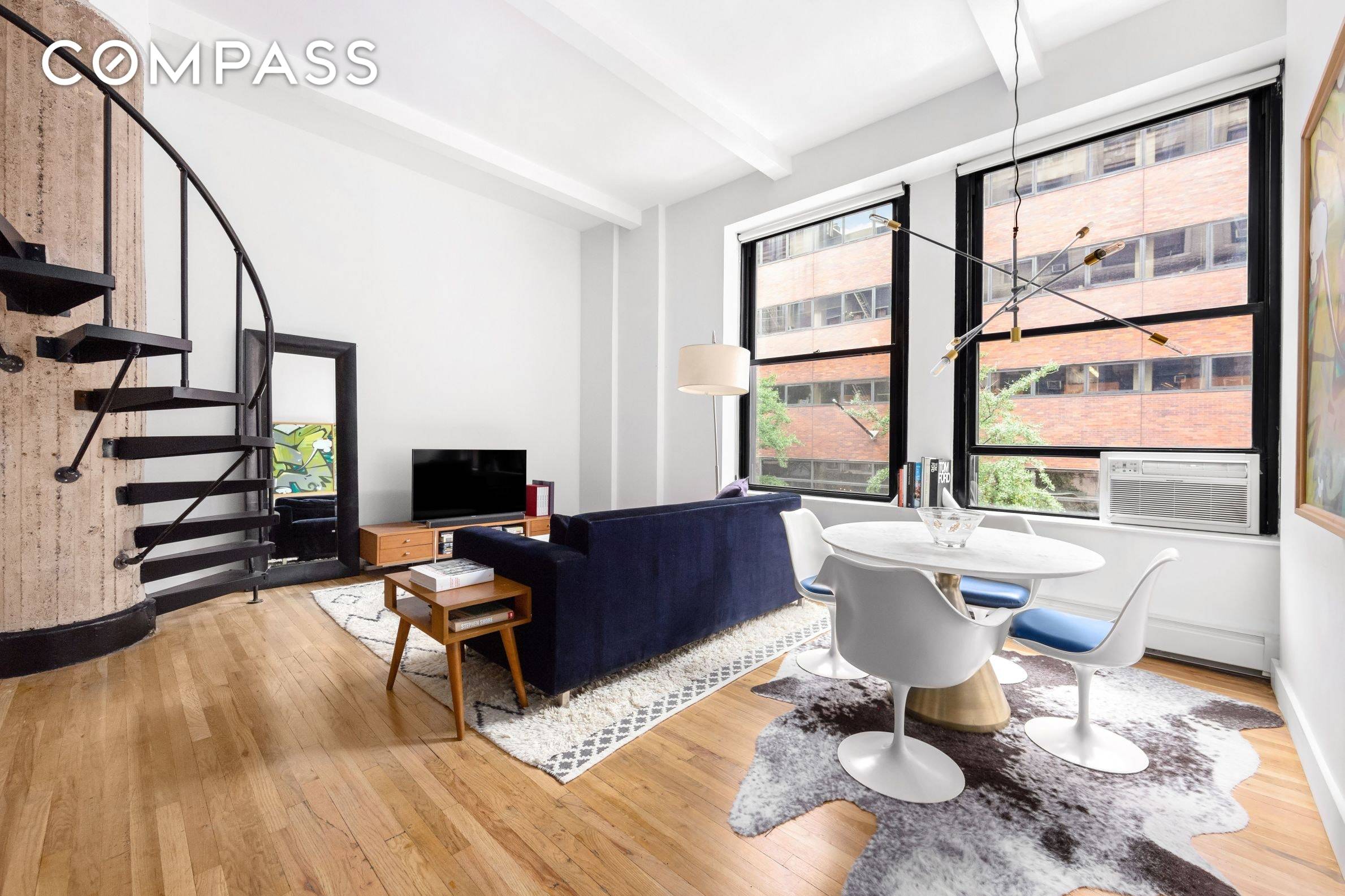 This eclectic loft style studio in one of Greenwich Village s most popular buildings is a rare find.