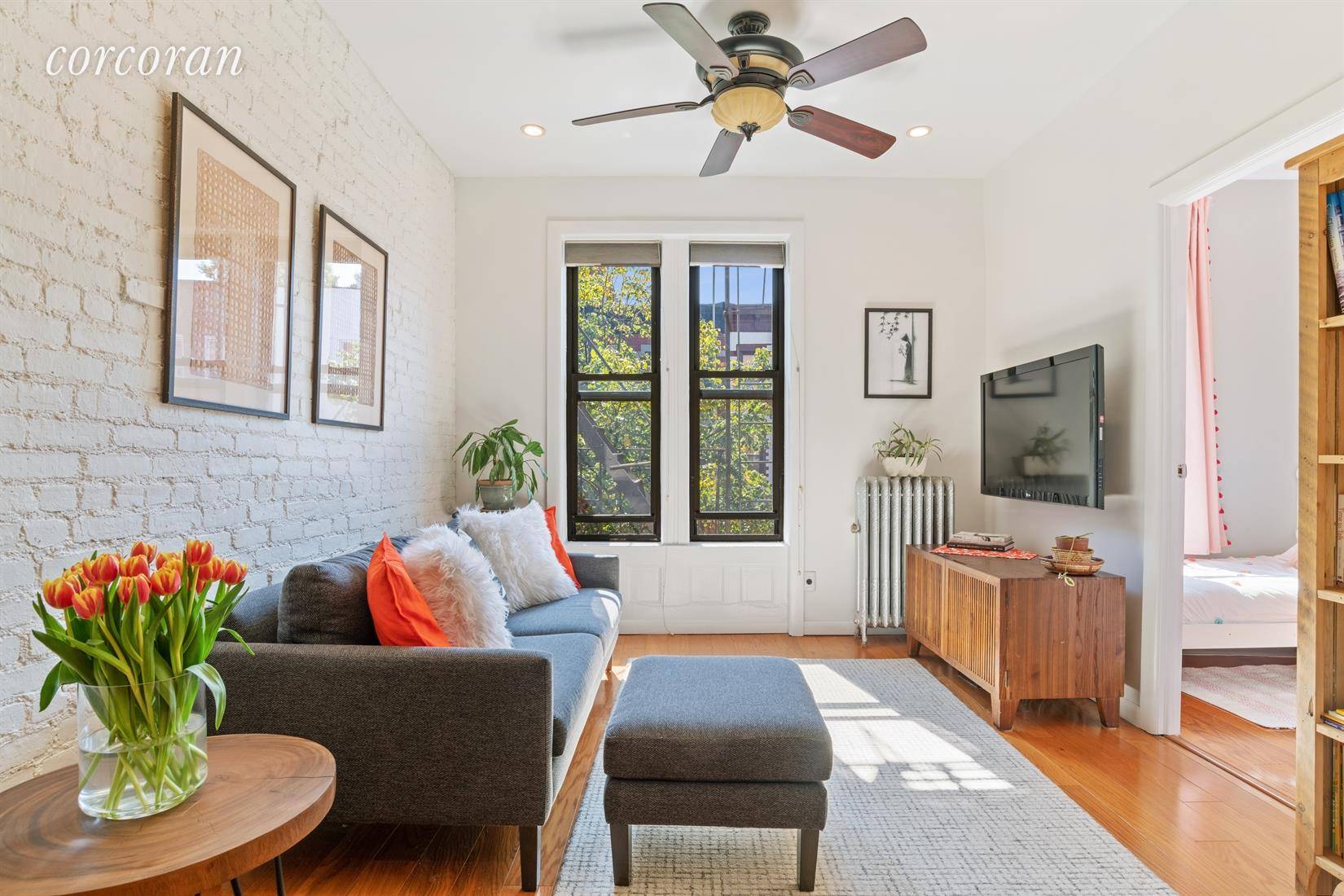 Charming second story three bedroom apartment on tree lined 15th Street between 8th Avenue and Prospect Park.