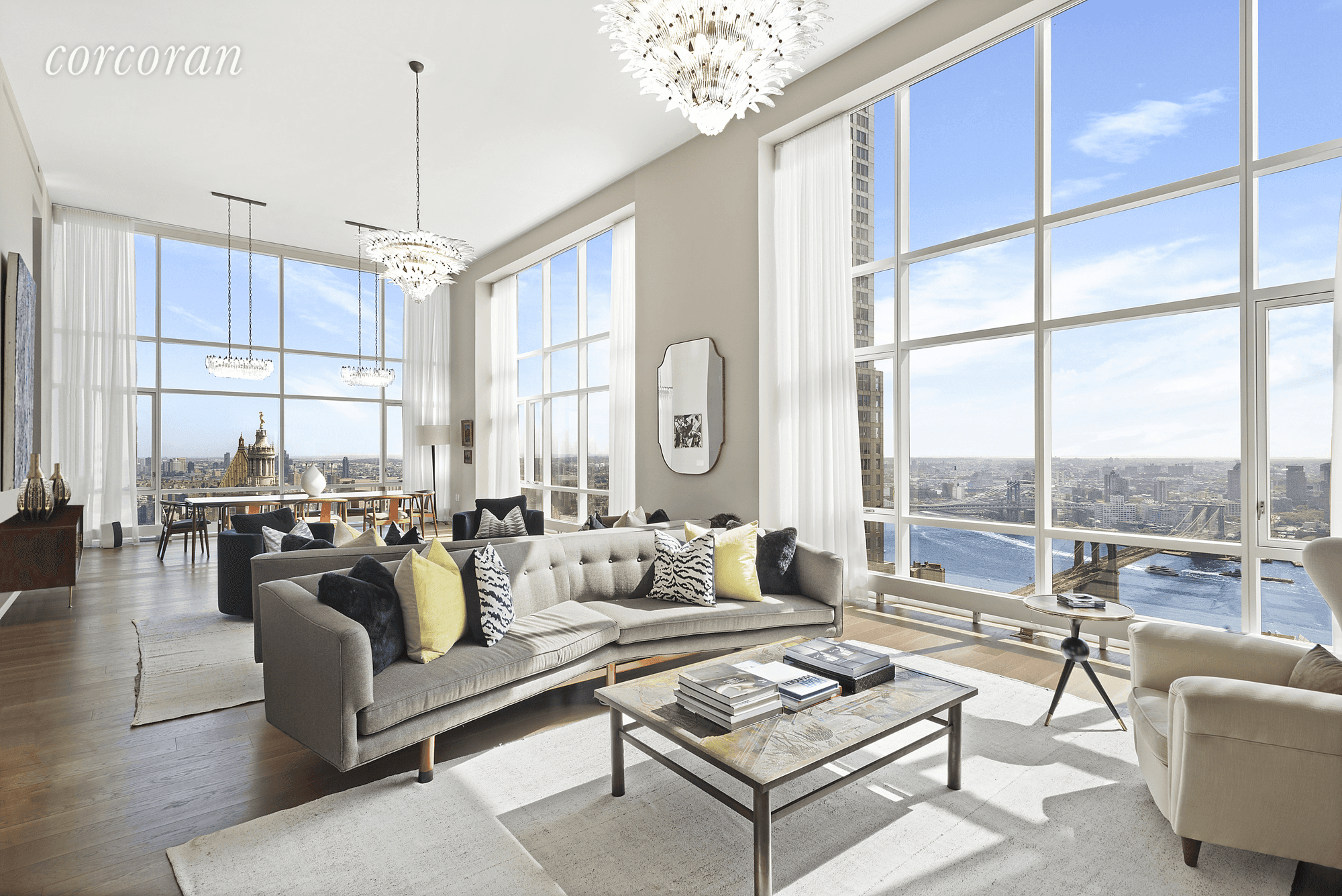 Floating high above New York City at the new 5 Beekman Street Residences, this impressive 3, 554sf full floor Penthouse wraps four corners offering mesmerizing views in every direction through ...