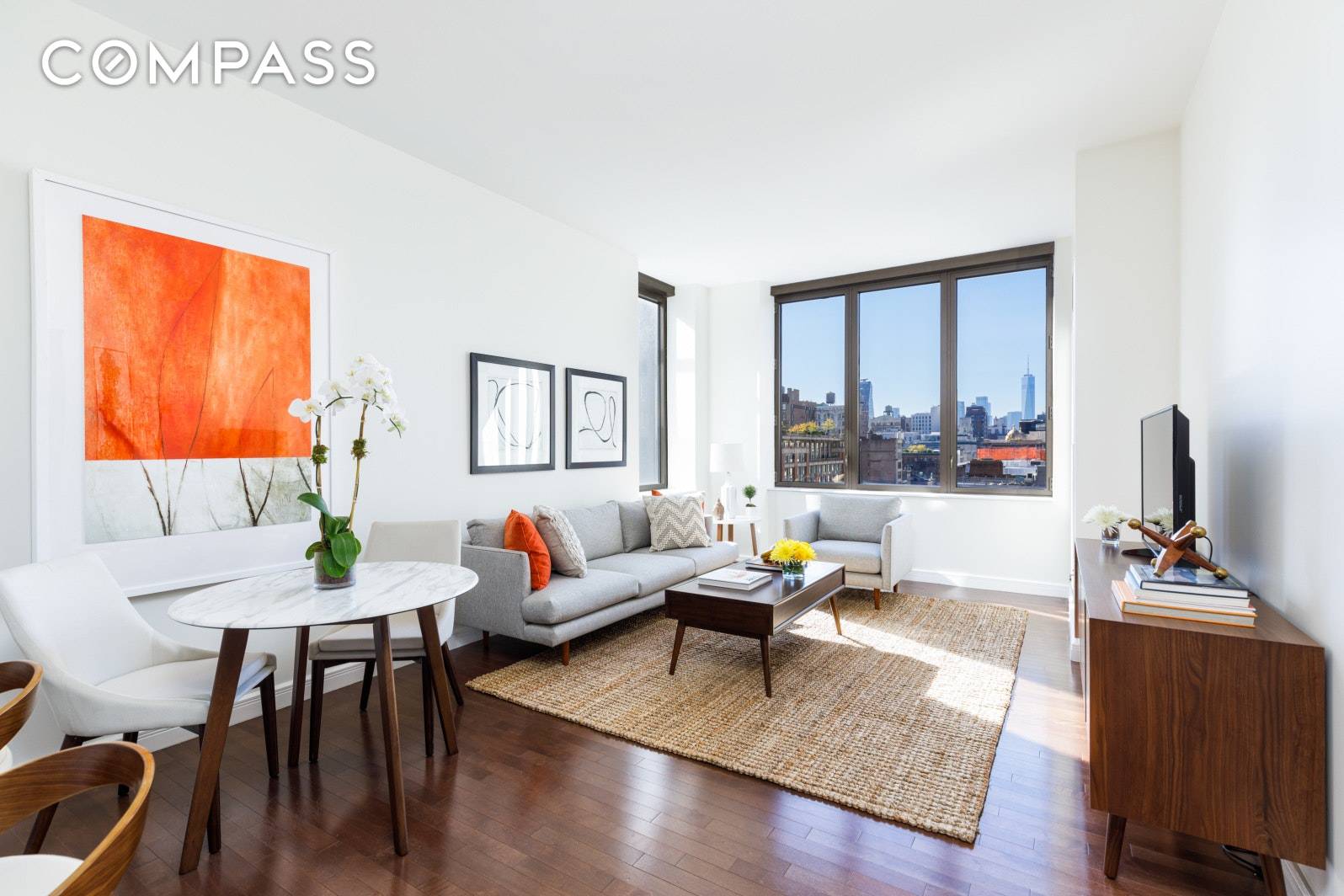 Sunlight floods this well appointed one bedroom, one and a half bath home with iconic, open city vistas, located in the Chelsea Stratus, a full amenity luxury condominium building.