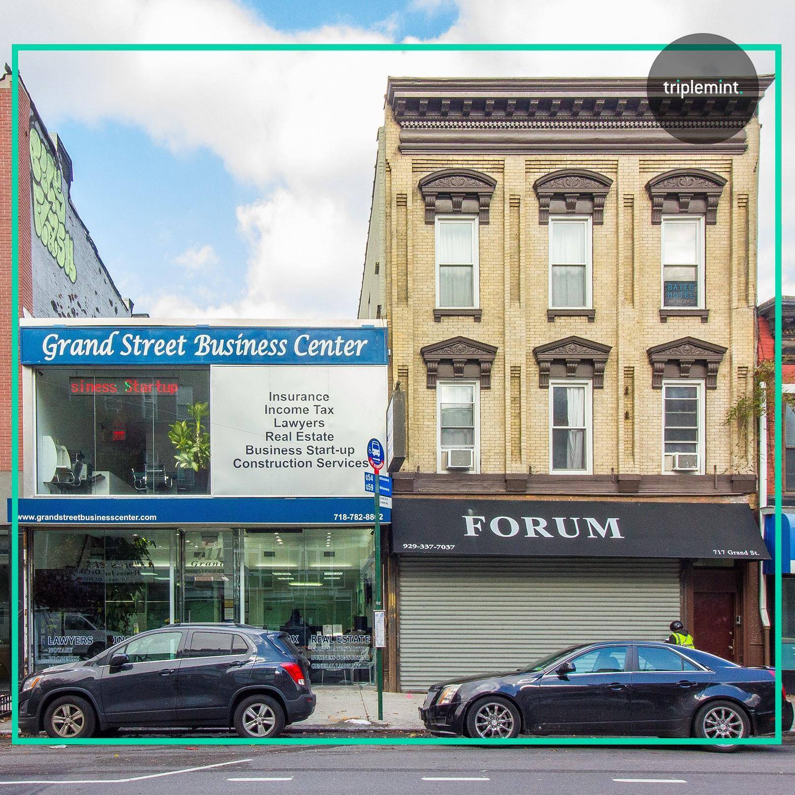 This prime development opportunity is comprised of two existing structures on the north side of Grand Street.
