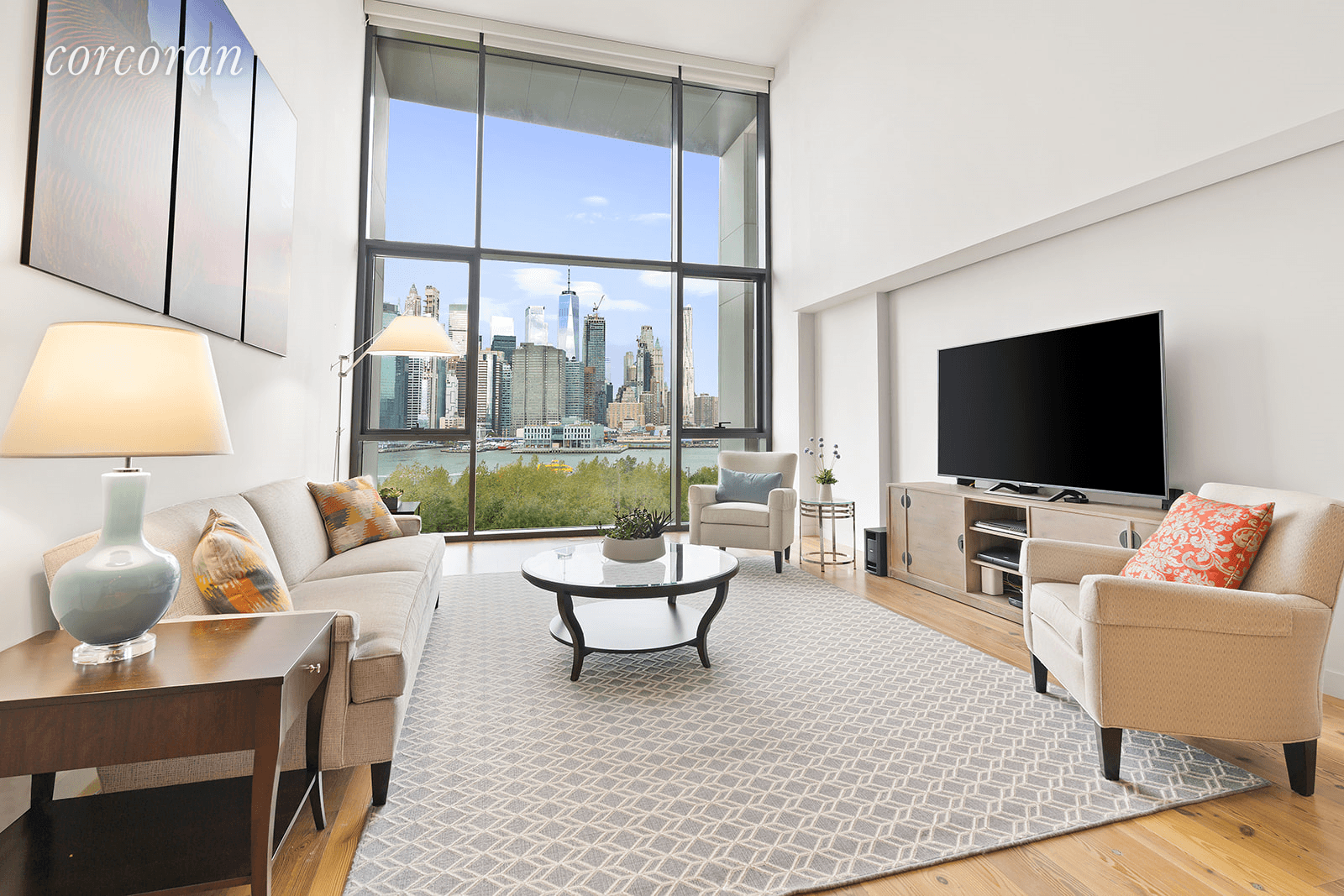 This magnificent high floor unit in the coveted North building at Pierhouse is a loft like 1612 SF 1 bedroom PLUS home office with unrivaled water, park and Manhattan views.