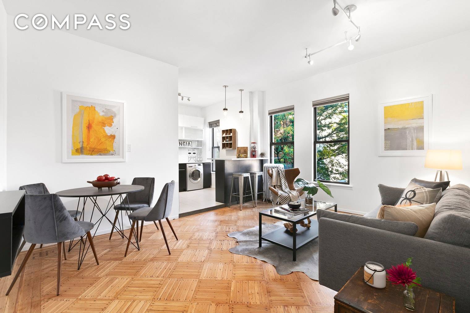A beautifully renovated, light filled, one bedroom home with tree top views from every room awaits you in the heart of Prospect Heights.
