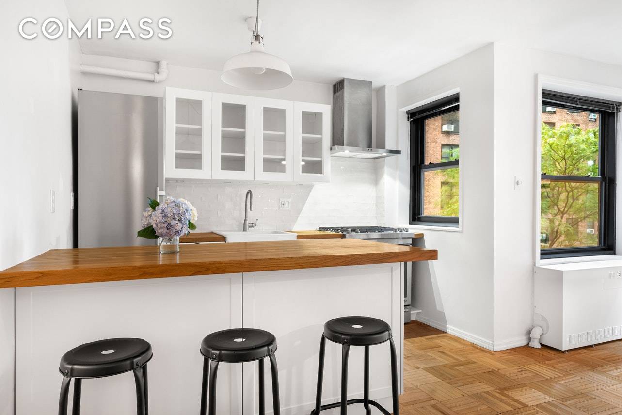 NEW IMPROVED PRICE ! Thoughtfully renovated, peaceful and pin drop quiet, this one bed, one bath apartment on the Clinton Hill Coops' North Campus offers a truly flexible layout.