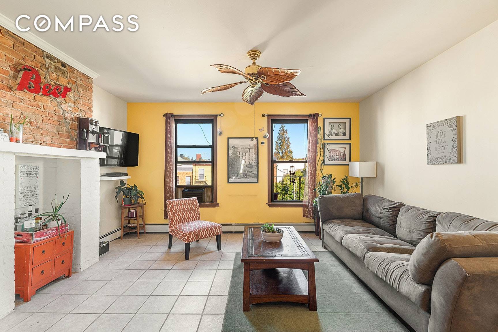 This gorgeous floor thru, 1BR 1BA will charm you with its original details and layout.