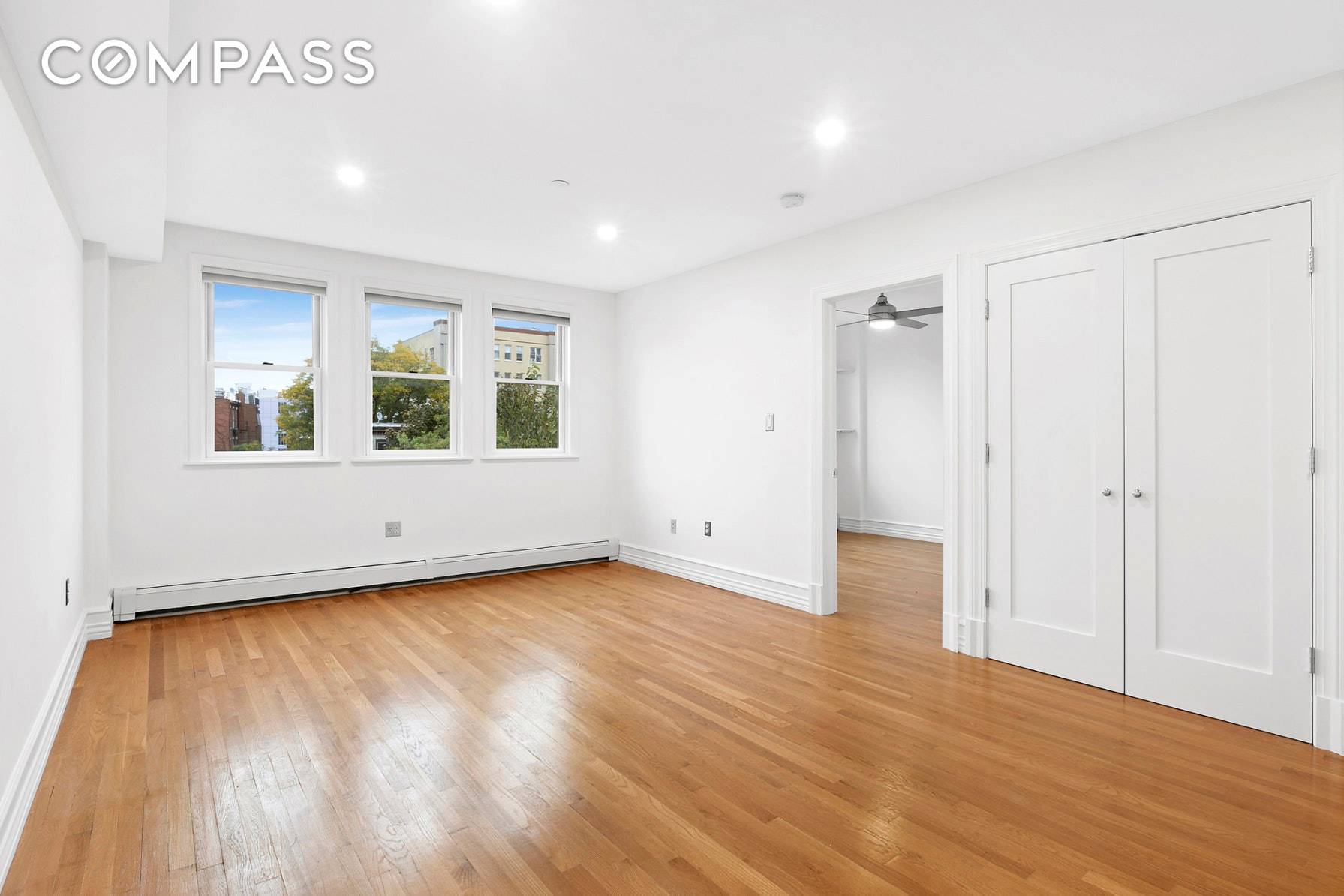 A spacious, bright, and renovated one bedroom home complete with a stackable washer dryer on a tree lined, brownstone block in Fort Greene.