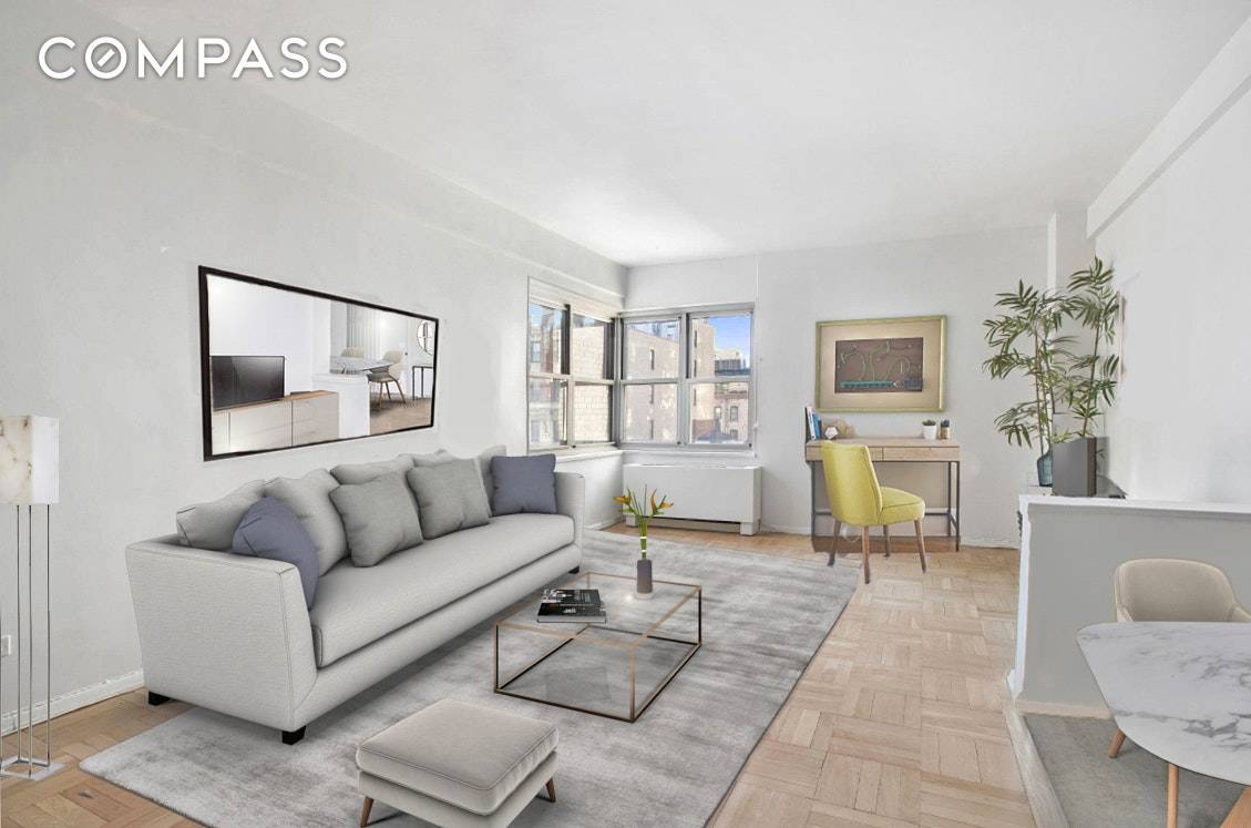 This oversized South and West facing loft like alcove studio is now available in one of lower Fifth Avenue s most coveted buildings, The Brevoort.