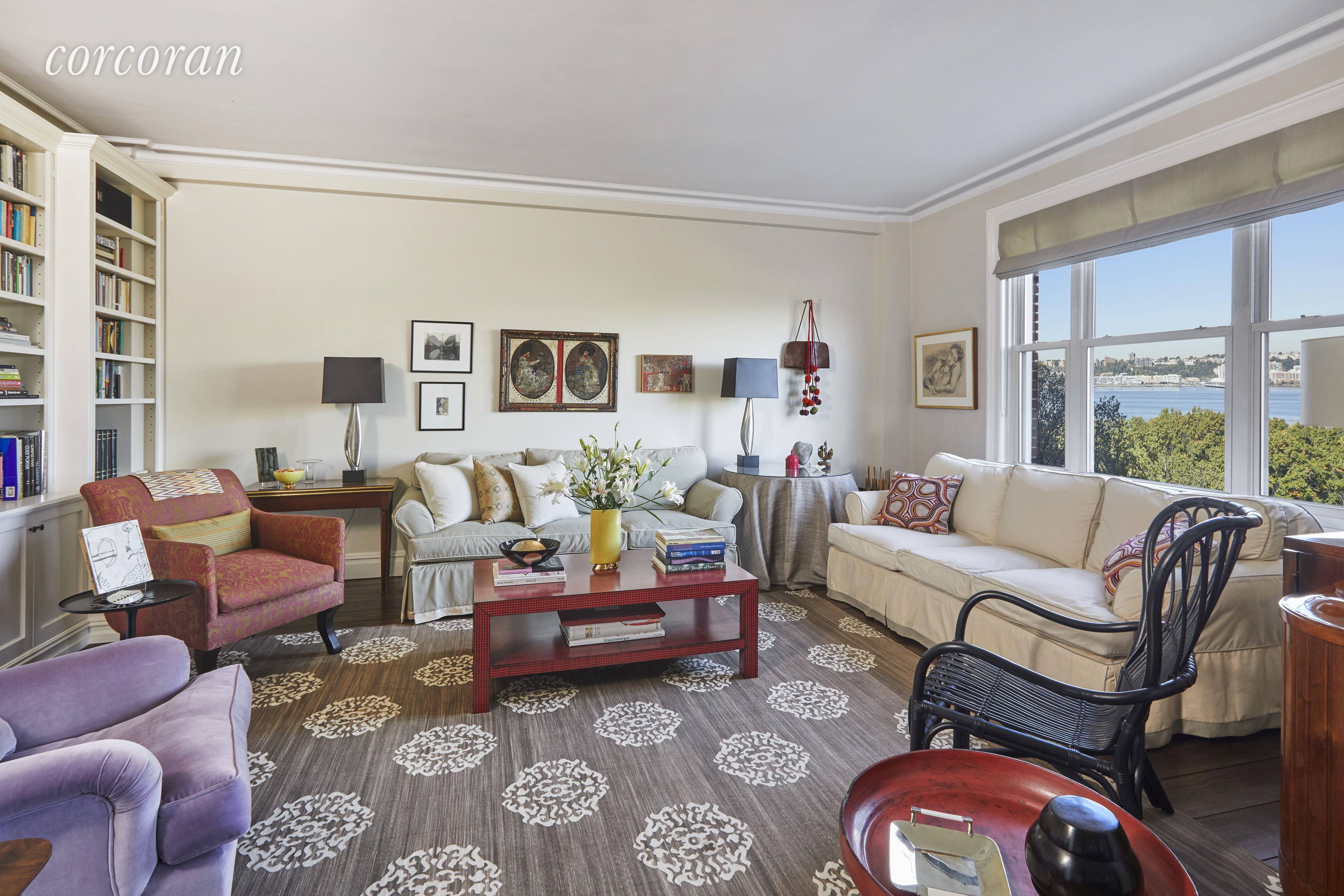 Panoramic hi floor River views from five major rooms and a gracious prewar layout make this 7 room, 4 bedroom home, a standout.