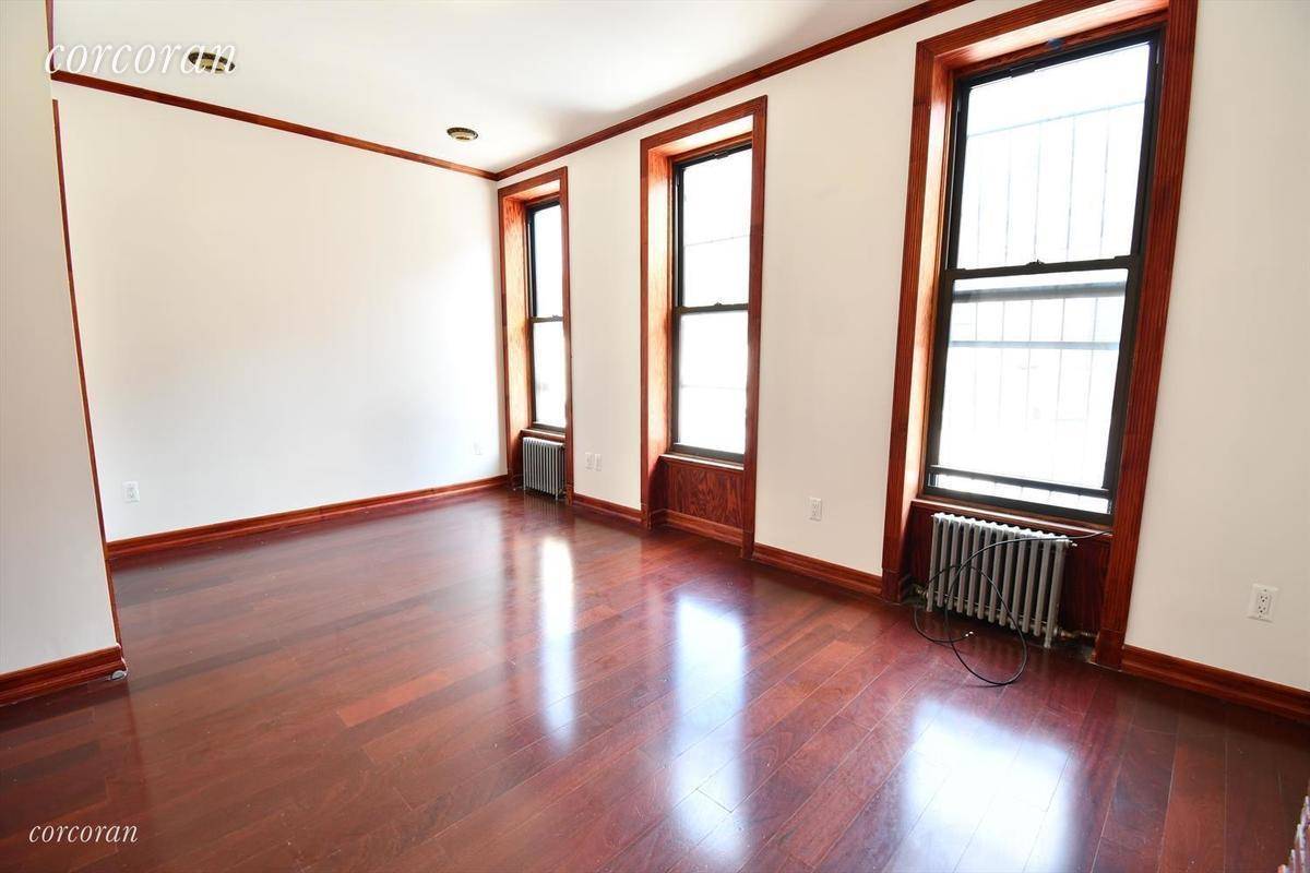 Welcome to this spacious Bed Stuy Two Bedroom Apartment Beautifully detailed stained cherry wood finishing throughout, this space is a delightful surprise as it features in unit washer and dryer ...