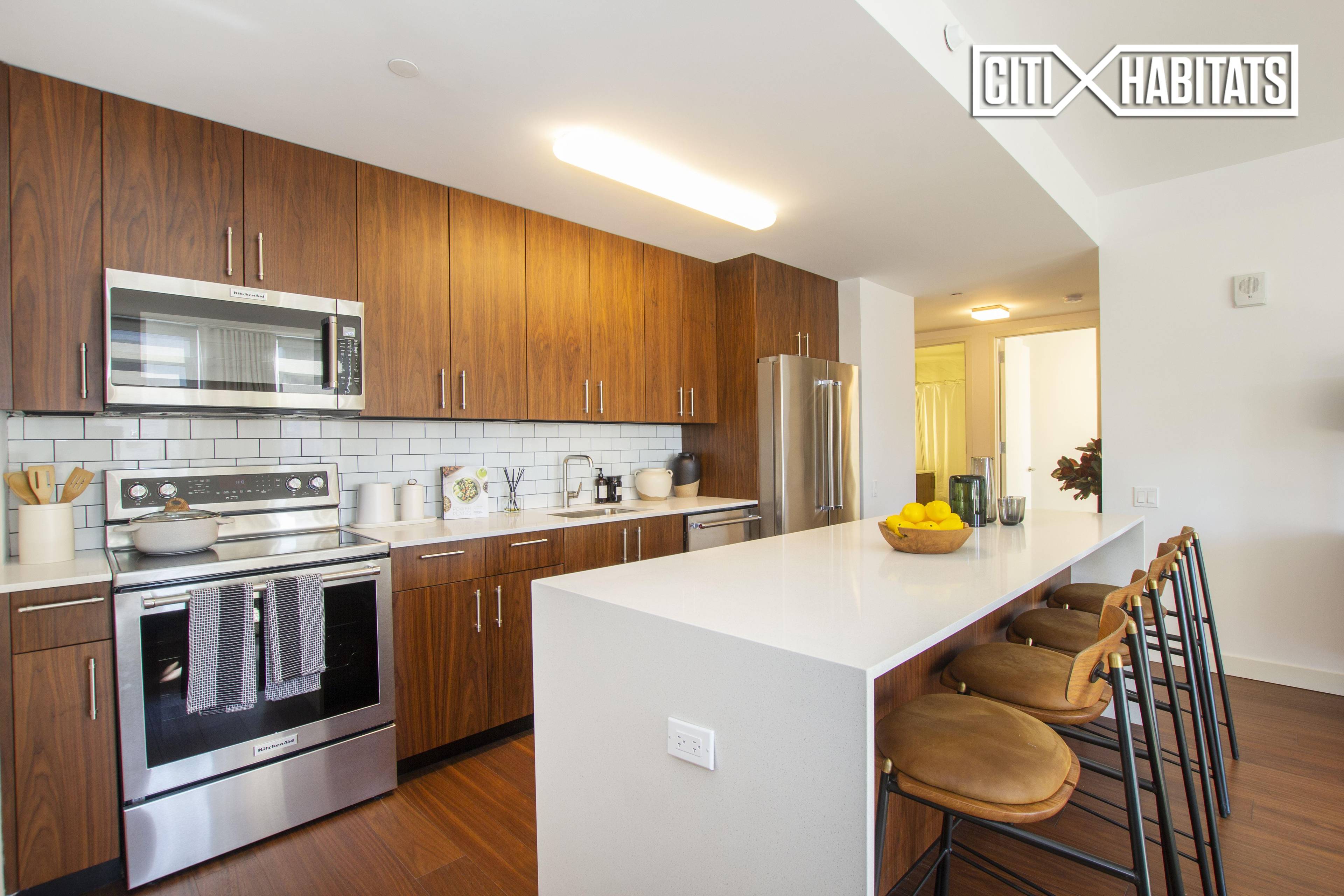 Net effective rent advertised 2 Months Free on 12 Month Lease This Sun Drenched South facing One Bedroom residence has endless views over Brooklyn, an island kitchen for entertaining amp ...