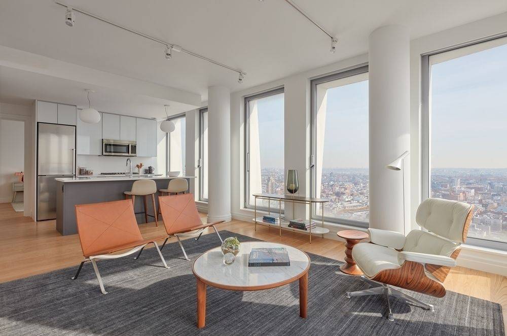 Rare corner One Bedroom with spacious living room and floor-to-ceiling windows