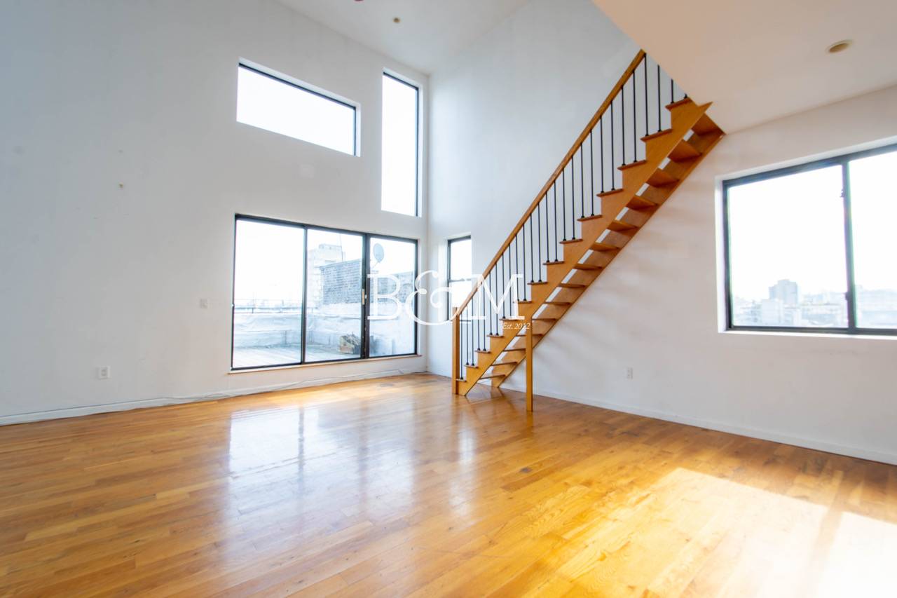 Our thoughts... This is your chance to live in prime North Williamsburg in this large open layout penthouse duplex loft with two bathrooms.
