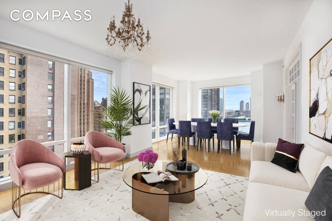 Welcome home to 11A at 845 United Nations Plaza, a 3 bedroom, 3 bath residence with beautiful open East River and iconic Long Island City views !