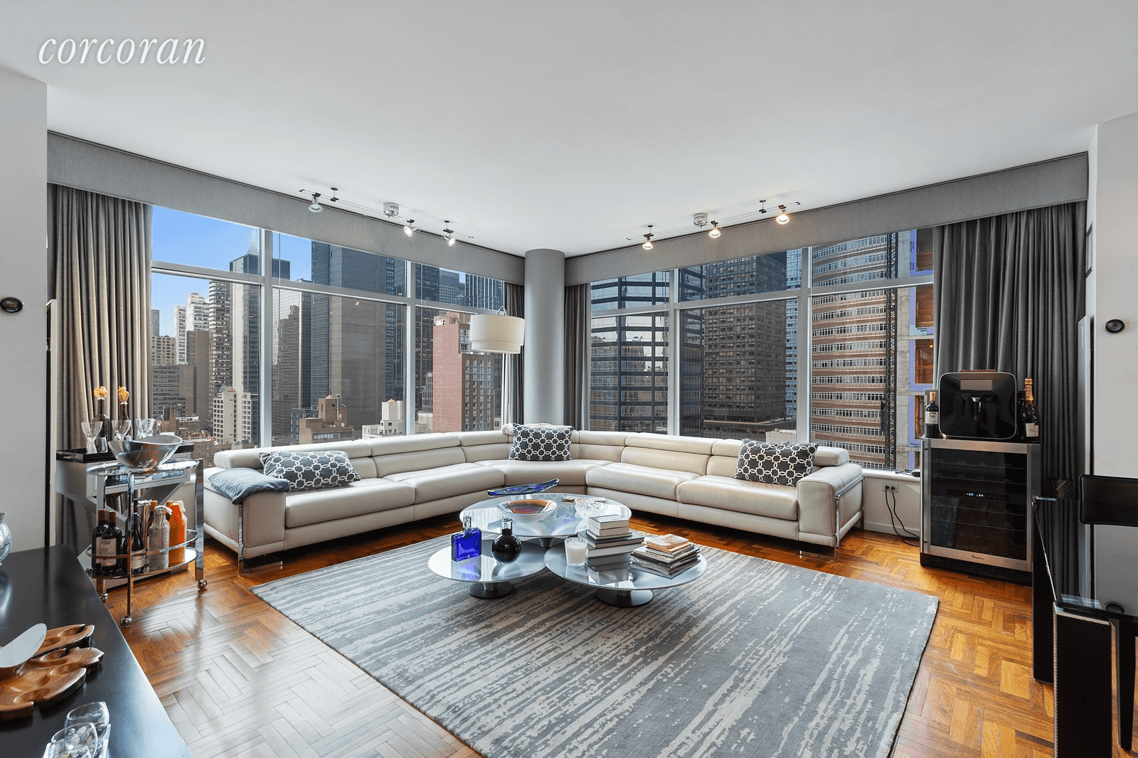 Immaculate High Floor Huge Corner Two Bedroom Two Bathroom with Gorgeous Three Exposure Views in One of the Most Desirable Condo Buildings in Midtown East !