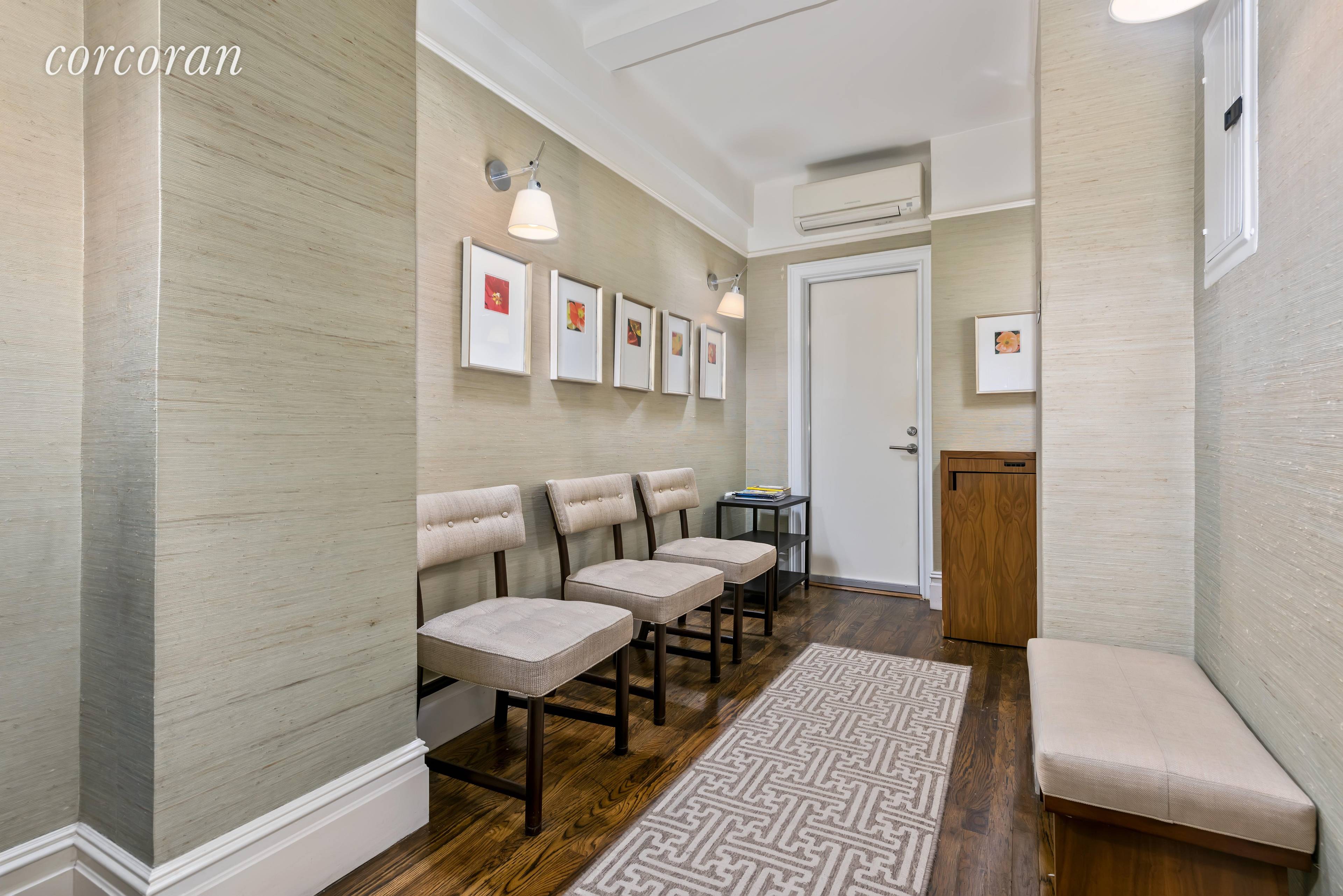 Pristine medical cooperative featuring three spacious consultation rooms, a waiting area, and a full bathroom featuring high end fittings and a large shower stall.
