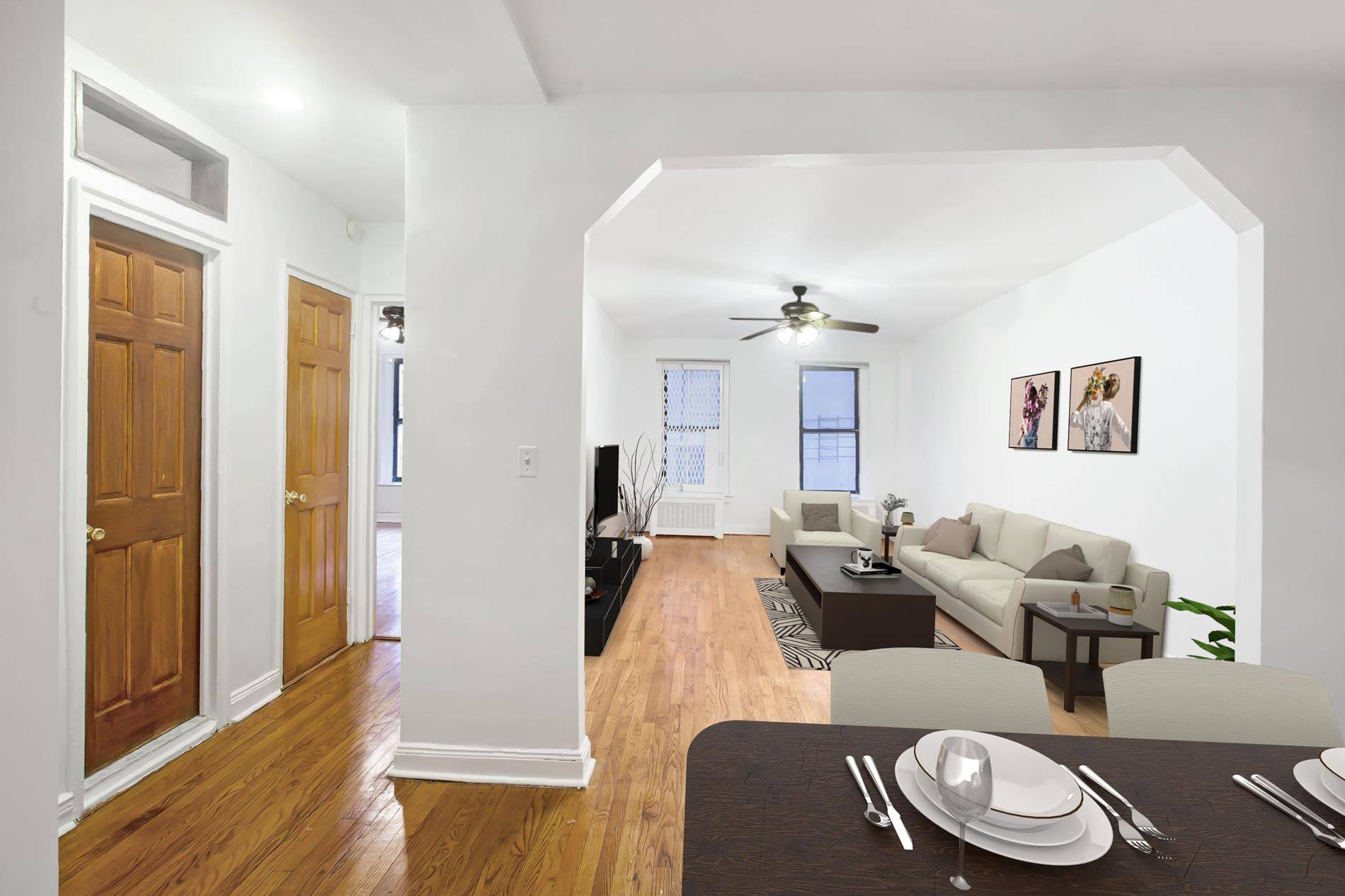 Don't miss this oversized and charming prewar 1BR home, featuring generous closet space, shiny hardwood floors, authentic Art Deco details and much more.