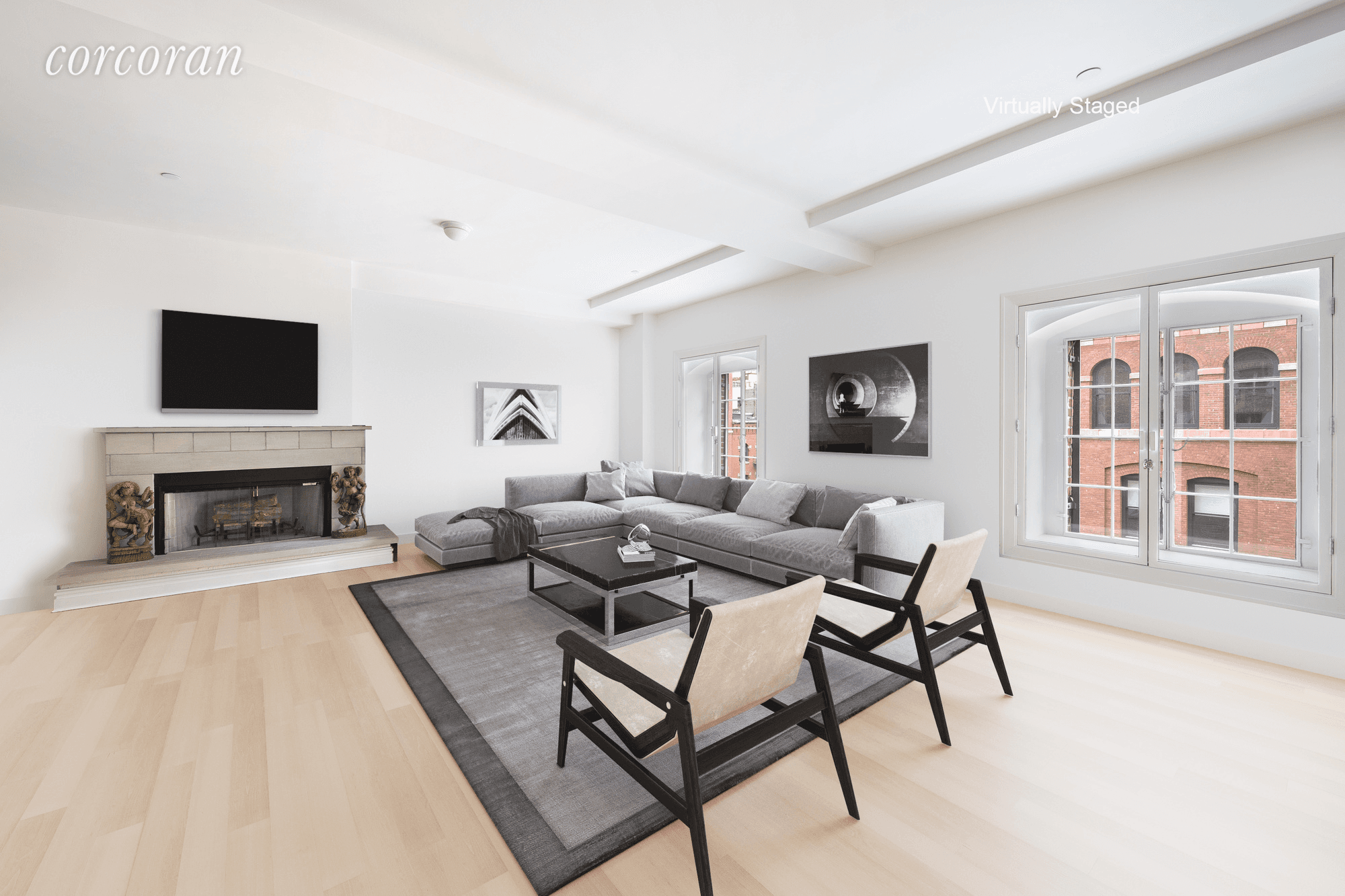 Spectacular Tribeca penthouse triplex loft condominium with outdoor space, offers a quiet retreat from city life.