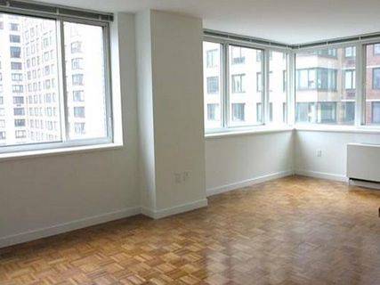Floor to ceiling corner windows ! Two bedroom with Wall already up. UWS Luxury Doorman High Rise . Close to Columbus Circle. Free Amenities ! No broker fee.