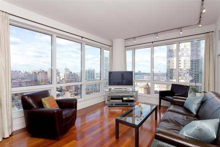 PRISTINE Luxury building few steps away from Times Square! Unique Hudson River view! 2Bdr, 2Bath - 1000 Square feet