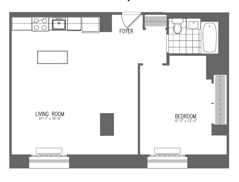 Italian Tile & Marble | Financial District | One Bedroom One Bathroom | Rental | Bamboo Floors