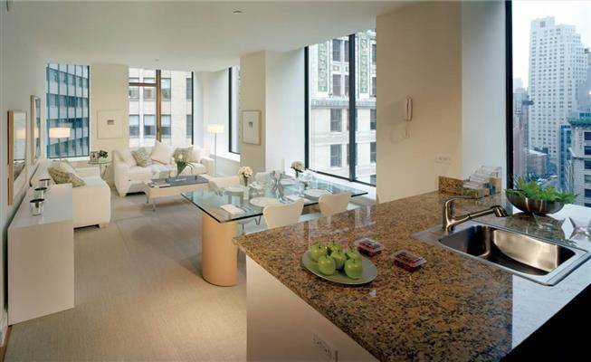 Financial District Light Filled Corner 1 Bed 1Bath in a Luxury Full Service Building