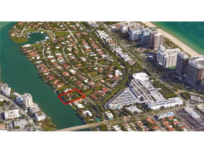 Premier Bal Harbour Village waterfront estate with approximately 200 linear ft
