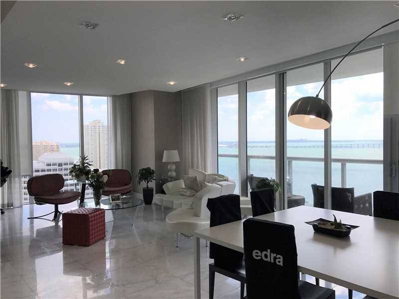 Spectacular Bay and Ocean water views from every room of this corner 21st floor unit at Icon Brickell Tower II