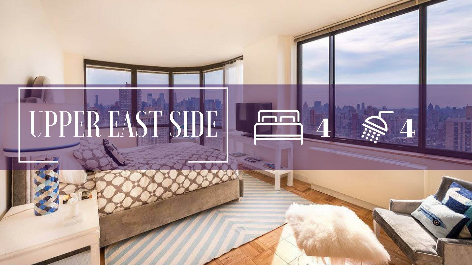 Penthouse Flex 4 bedroom/ 4 bathroom home with 10 foot ceilings, panoramic views of the East River, Central Park and the Manhattan skyline!