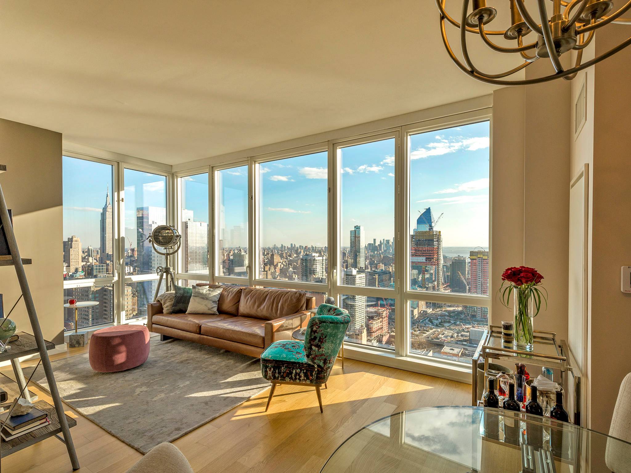 NO FEE High Floor Corner 2 Bed 2 Bath at SKY BUILDING in Midtown West! Gorgeous Views and Over-the-top Amenities!
