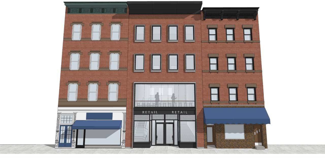 This under construction second floor retail space is located in downtown Hoboken