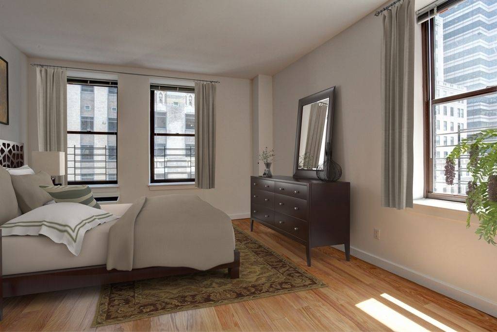 Terrific FiDi Convertible 2 Bedroom Apartment in Luxury High-rise with Gym and Rooftop Deck
