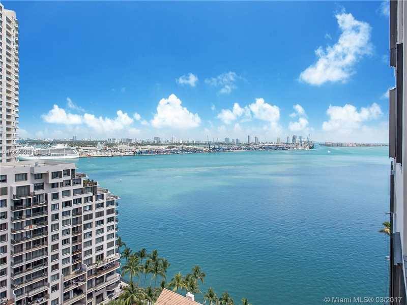 Take in spectacular panoramic views of Biscayne Bay and Port of Miami from the top floors of Brickell Key One