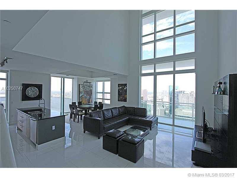 Beautiful 3 bedroom/3 bathroom 2 story penthouse on 55th floor in heart of Brickell