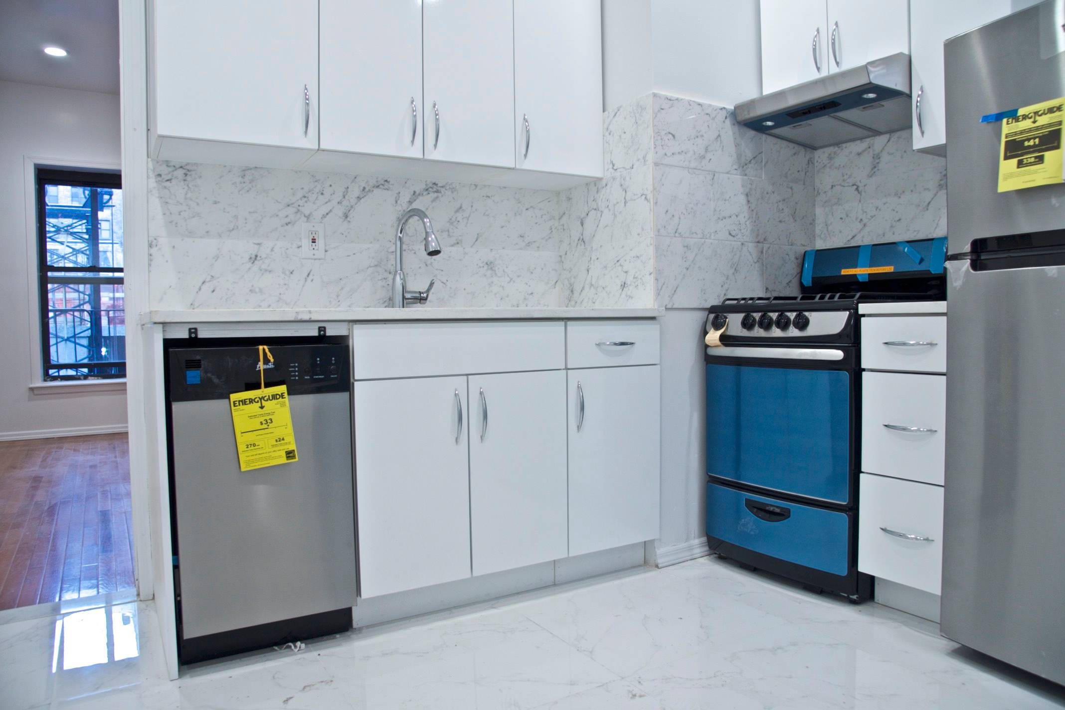 Midtown West: Gut Renovated Walk Up Studio with Eat In Kitchen + Dishwasher