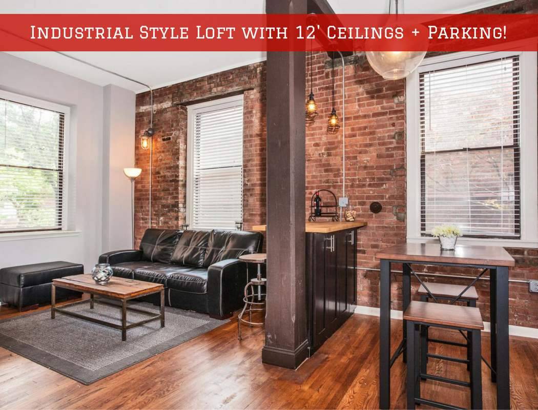 Located just steps from Grove Street in Downtown Jersey City this beautifully renovated industrial style 1 bedroom loft features private parking