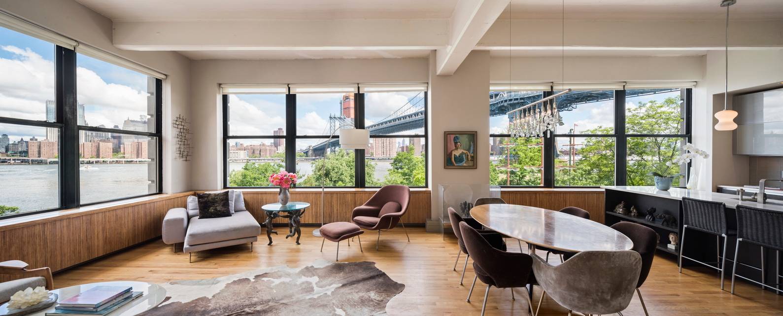 STUNNING massive corner loft with unparalleled views of the East River, Bridges and Skyline!