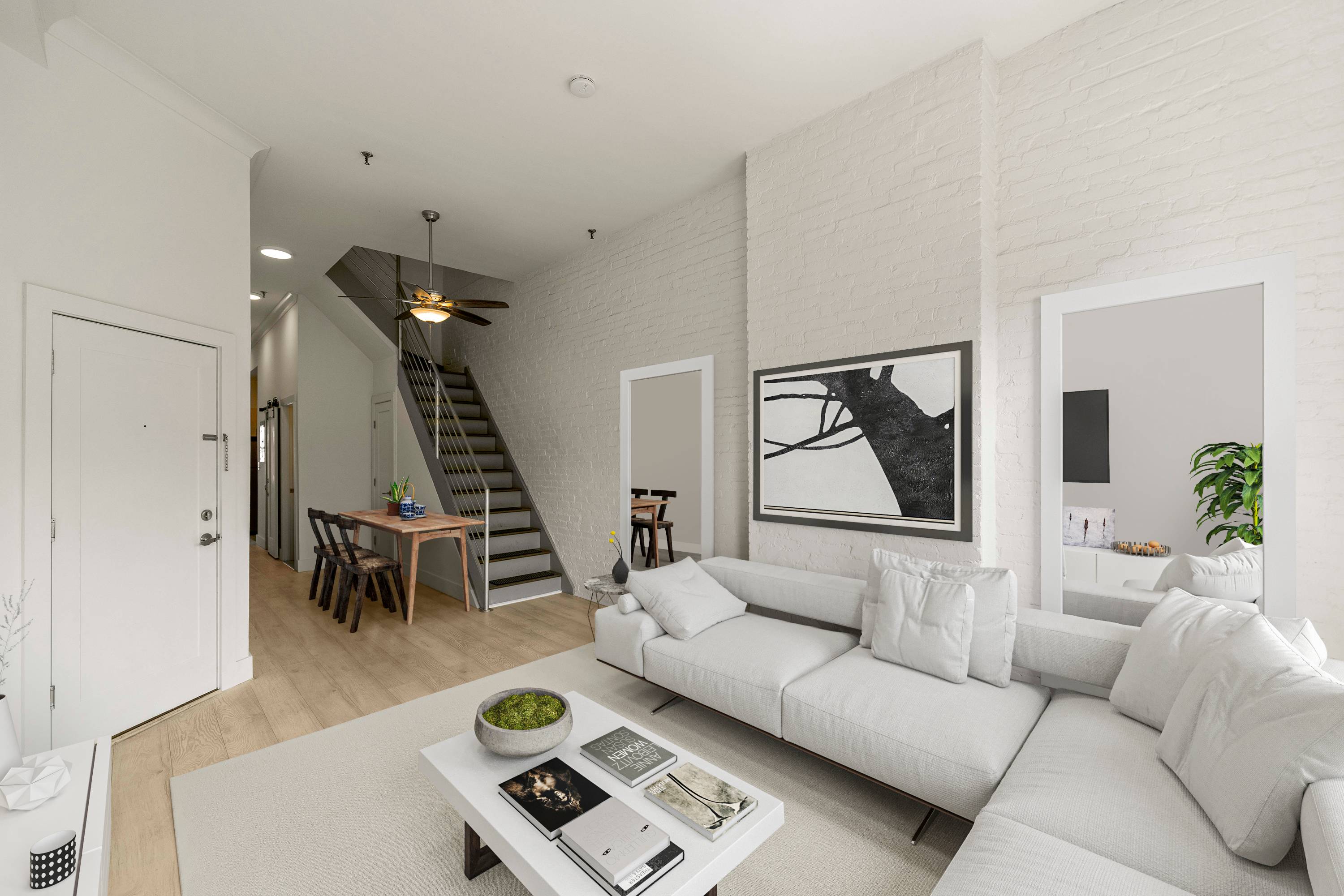 3 Bedroom 1.5 Baths! Beautiful Open 2 Story Duplex Apartment in Hoboken NJ with Outdoor Space. South and North Facing Apartment. Butterfly MX Virtual Doorman system on site!