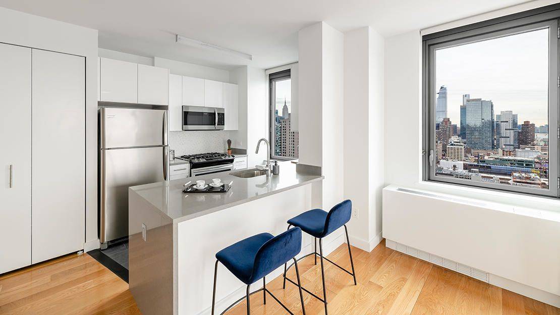 Midtown West Modern 1 Bed by Hudson River with Floor-to-Ceiling Windows, Basketball Court, W/D, No Fee