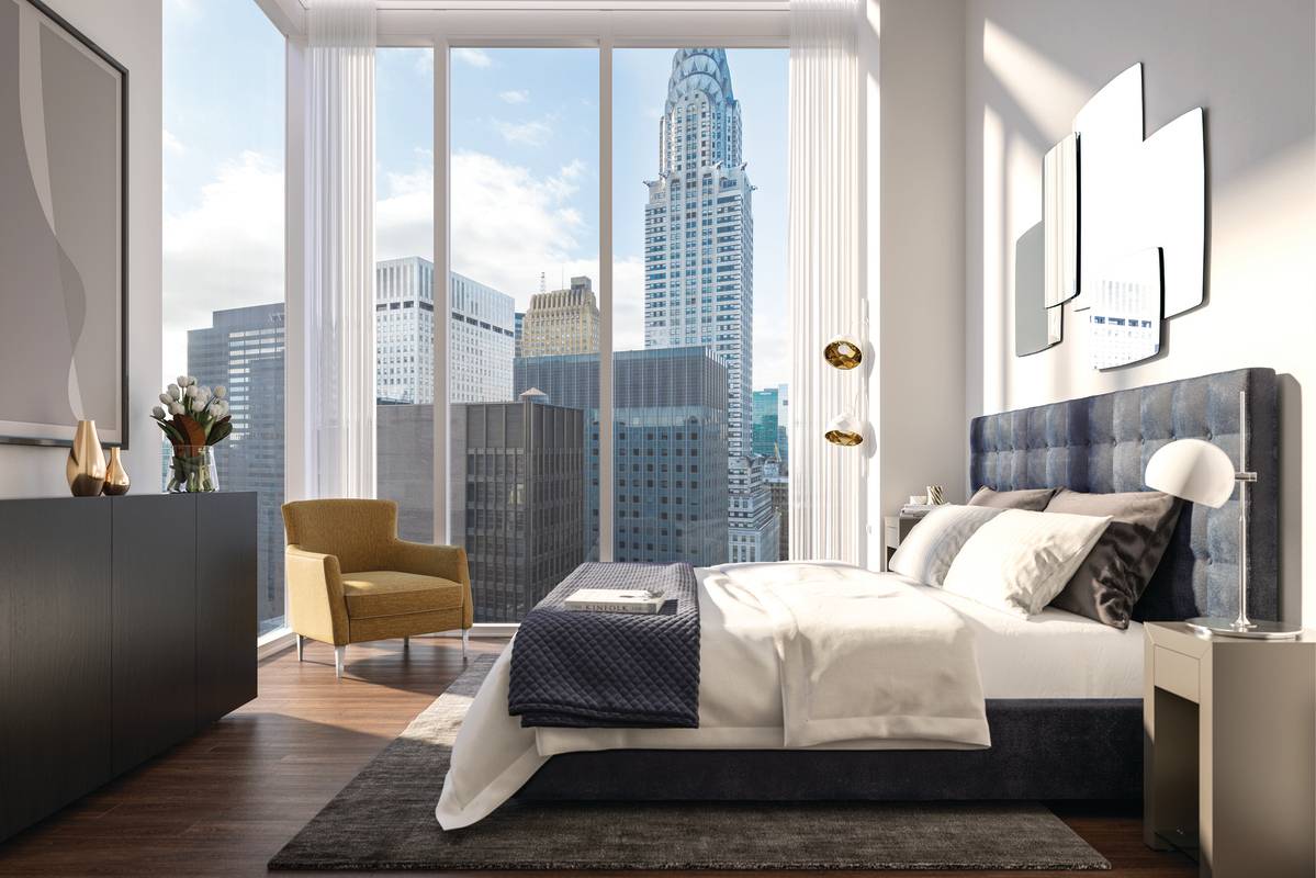 Corner Midtown East Penthouse with 16' Floor-to-Ceiling Windows, Triple Manhattan Exposures,