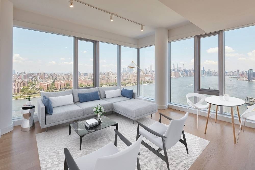 Williamsburg Entertainer's Dream Corner 2 Bed/2 Bath with NYC and River Views, Dining Alcove, Master Suite, Massive Windows, WIC with a Window, W/D, No Fee