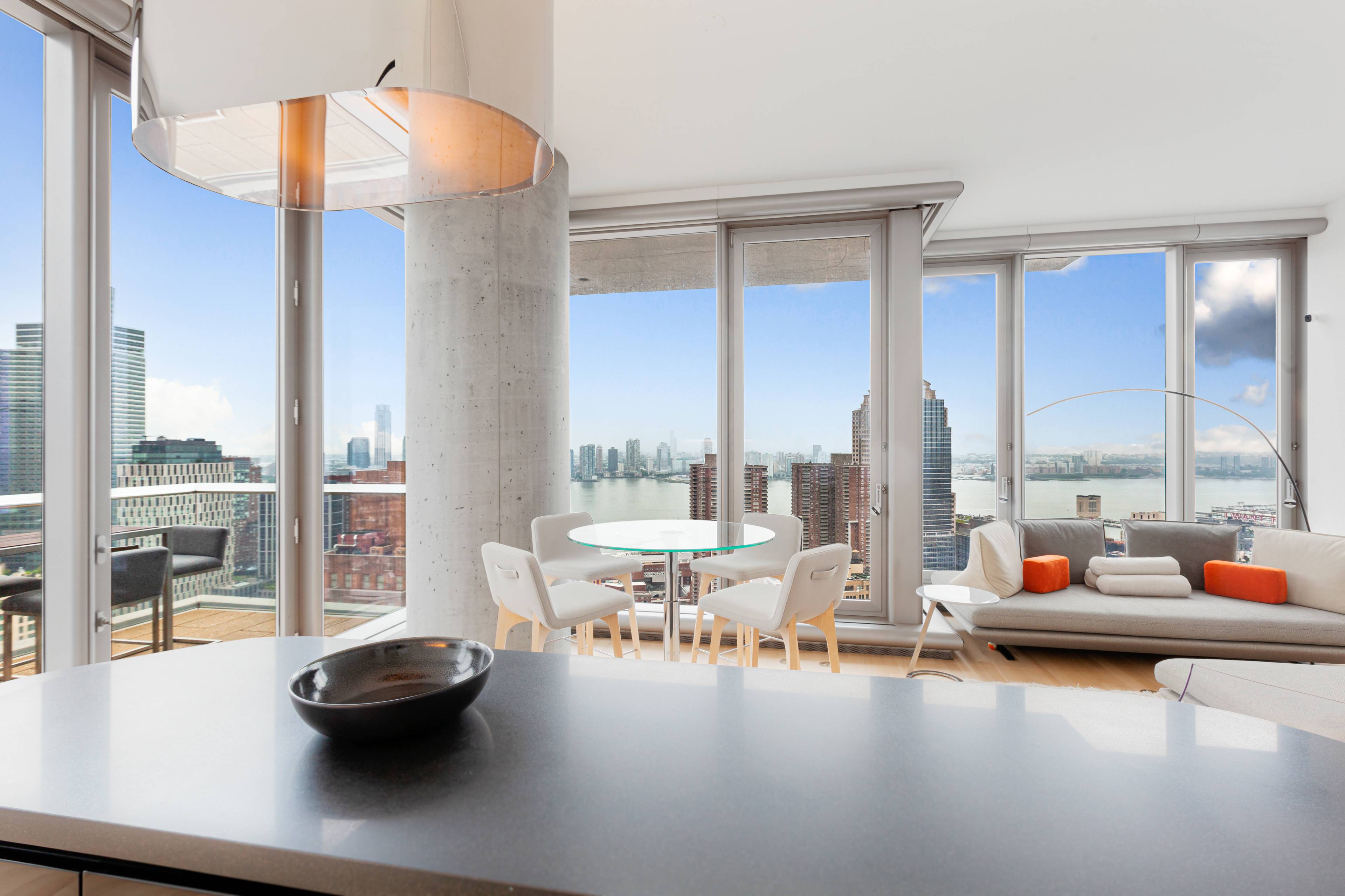 New Price Tribeca Furnished Ultra-Lux  Sprawling 2 Bedroom/ 2.5 bths with Spectacular Skyline & River Views with a Large Terrace
