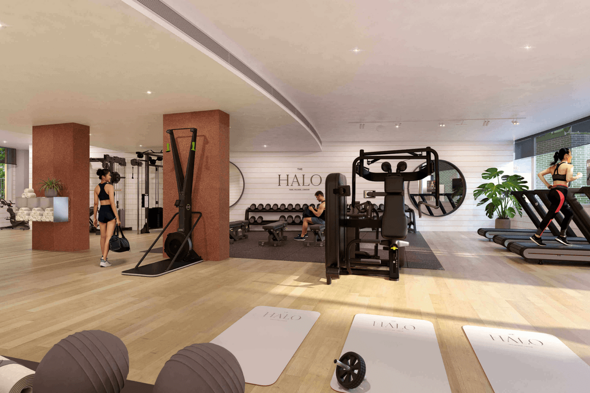 2,300 sq ft private gymnasium and fitness studio at The 1847 Residents' Club, Oval Village