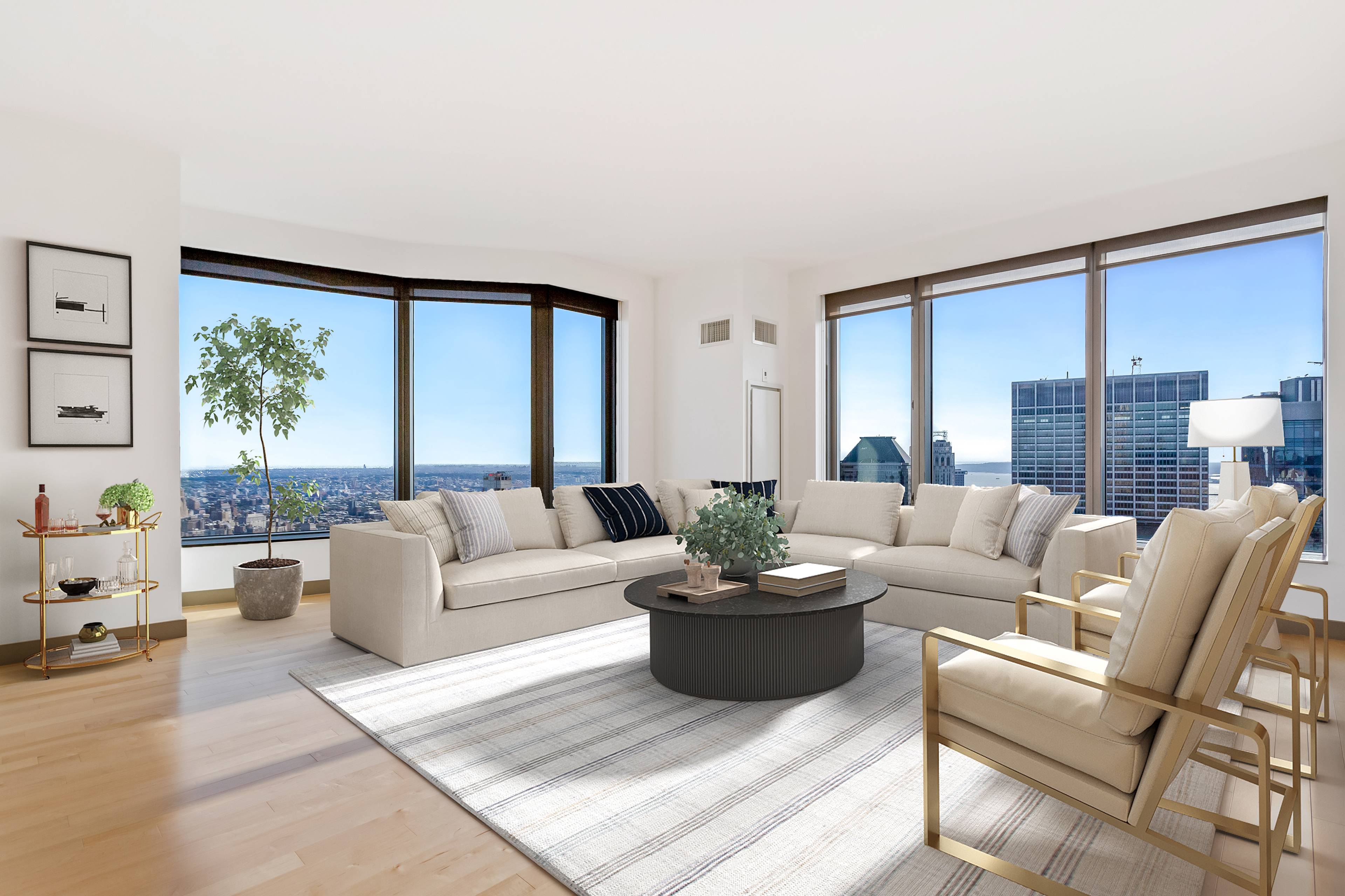 Luxurious High-Rise 2 Bed 2 Bath Financial District | 32nd Floor, Dual Exposure View