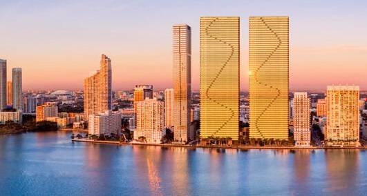 Ocean and Bay views | Sky High Sophistication and Elegance Corner Residence | 4 Bedrooms + Office, 5.5 Baths, 2,813 Sq. Ft., 293 Sq. Ft. Balcony and Parking.