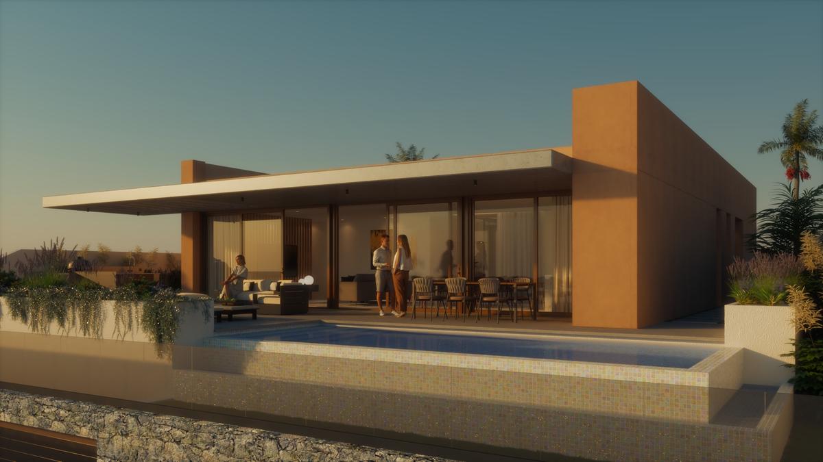 Villa facade and private pool
