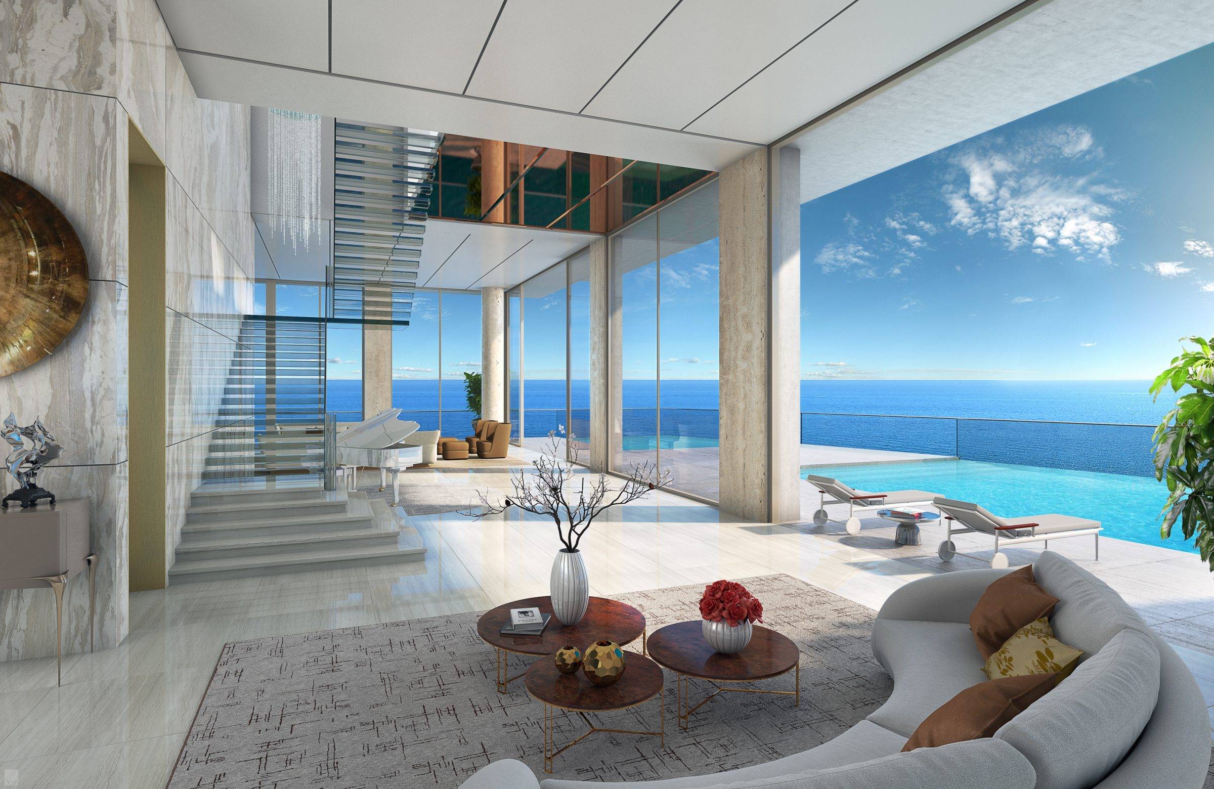 MIAMI | LUXURY BEACHFRONT TWO-STORY PENTHOUSE WITH PRIVATE TERRACE AND POOL | 6 BEDS | 8 BATHS |THE ESTATES AT ACQUALINA
