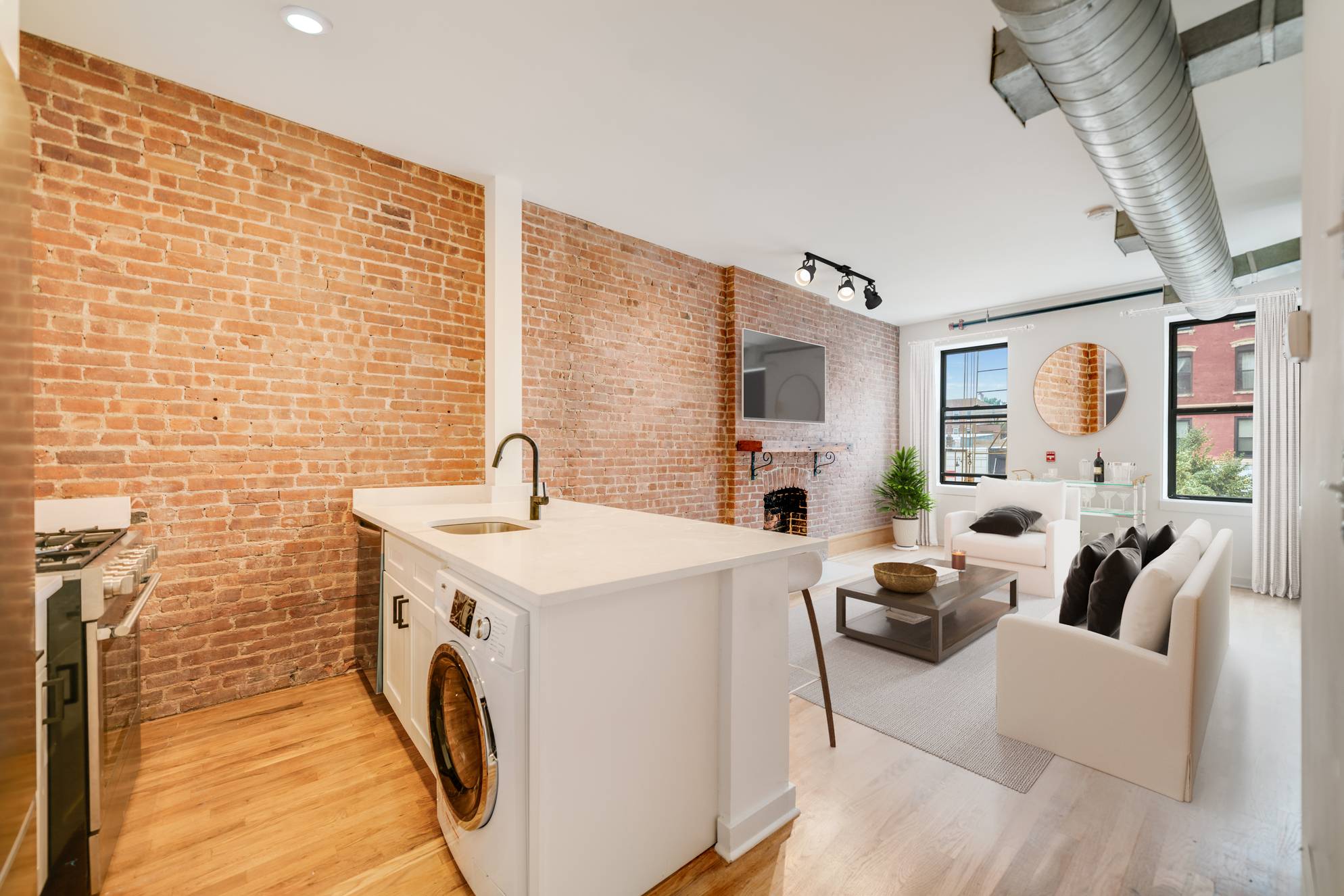 Stunning Newly Renovated 1BR Apartment on Washington Street in Downtown Hoboken!  Enjoy it all outside your doorstep!  Laundry In Unit!  Central AC and Heating!