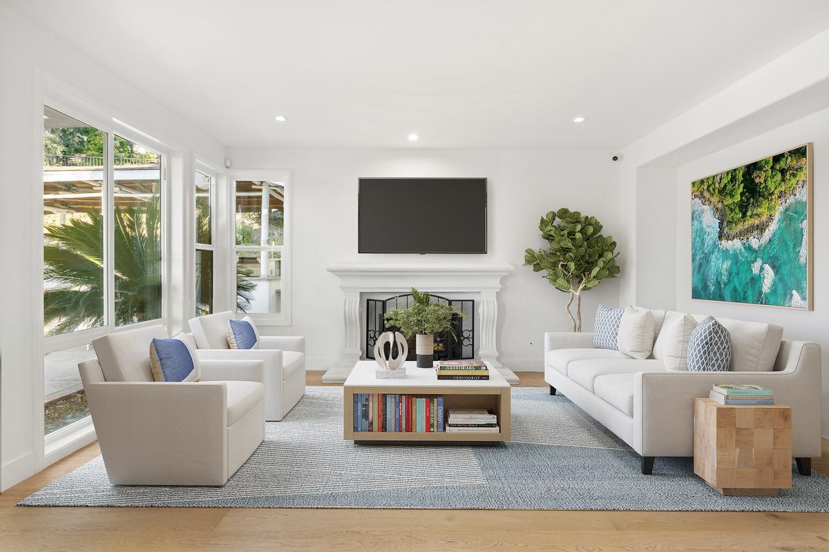 Virtually Staged Family Room